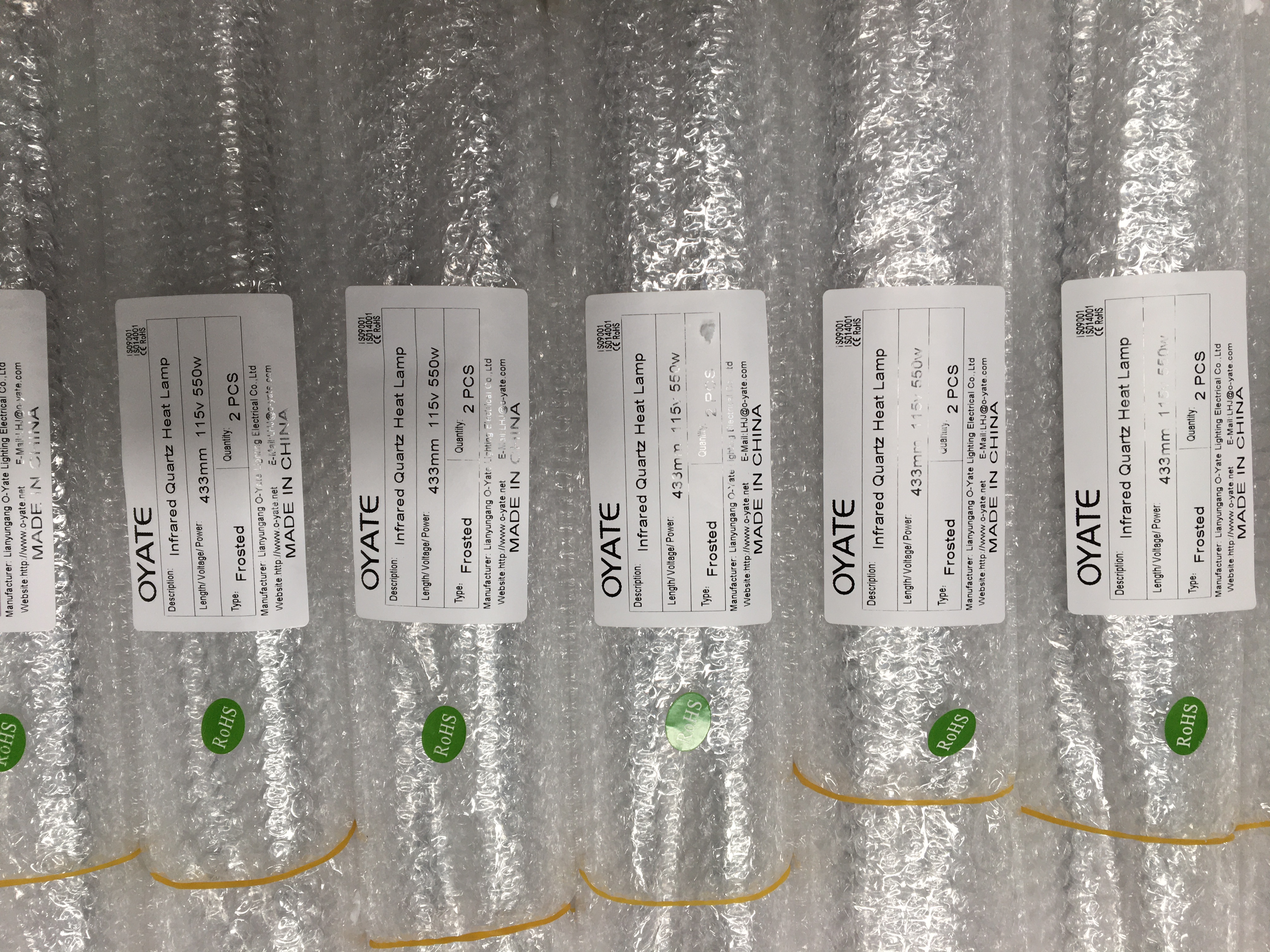 Tubo calefactor de carbono infrarrojo de alta calidad de 1000 W