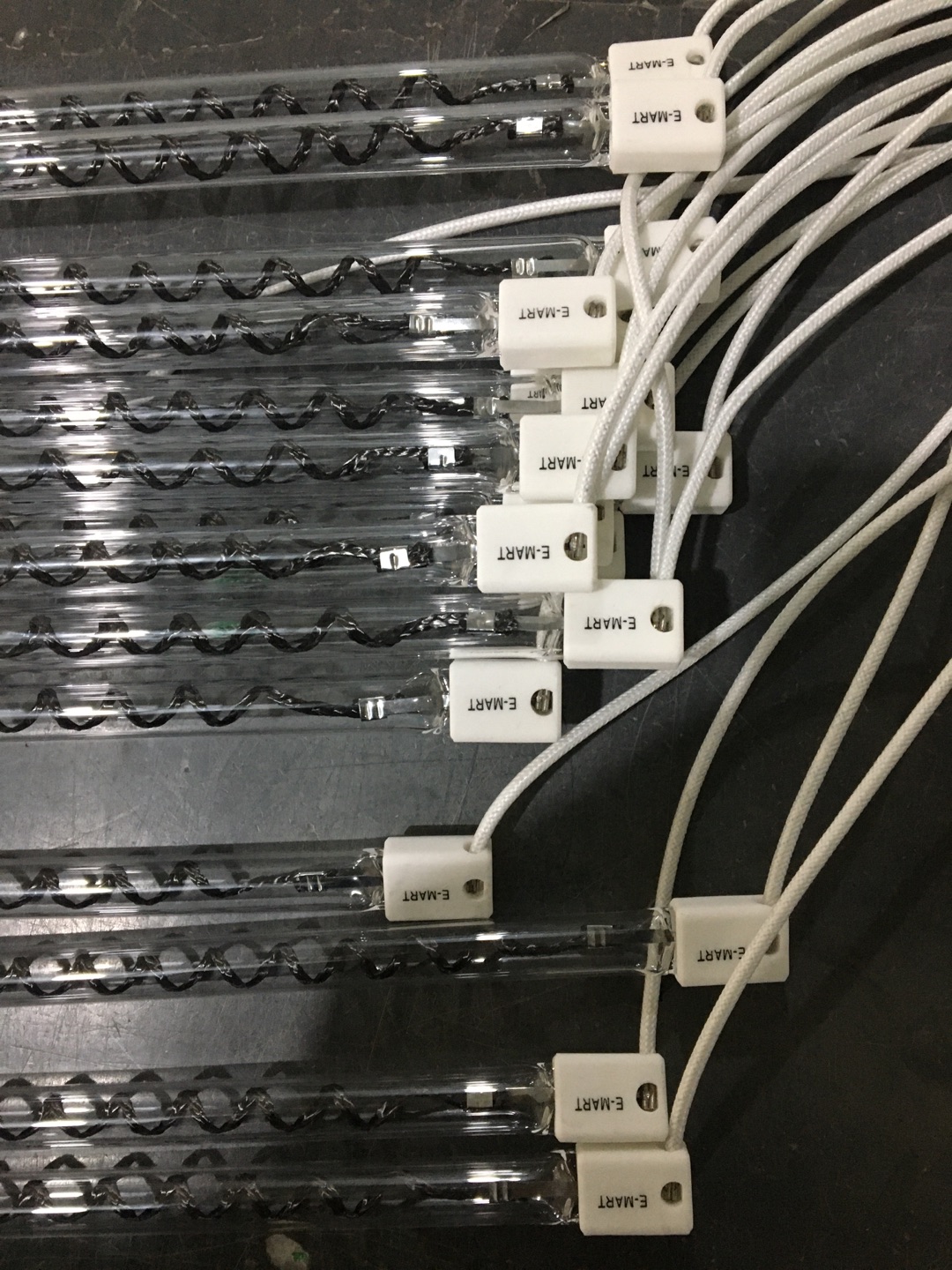 Lámpara de calor de fibra de carbono negra para barbacoa